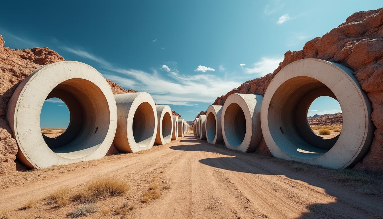 découvrez sun tunnels de nancy holt, une œuvre monumentale du land art créée en 1976 dans le désert de l'utah, célèbre pour ses tunnels solaires alignés avec les solstices.