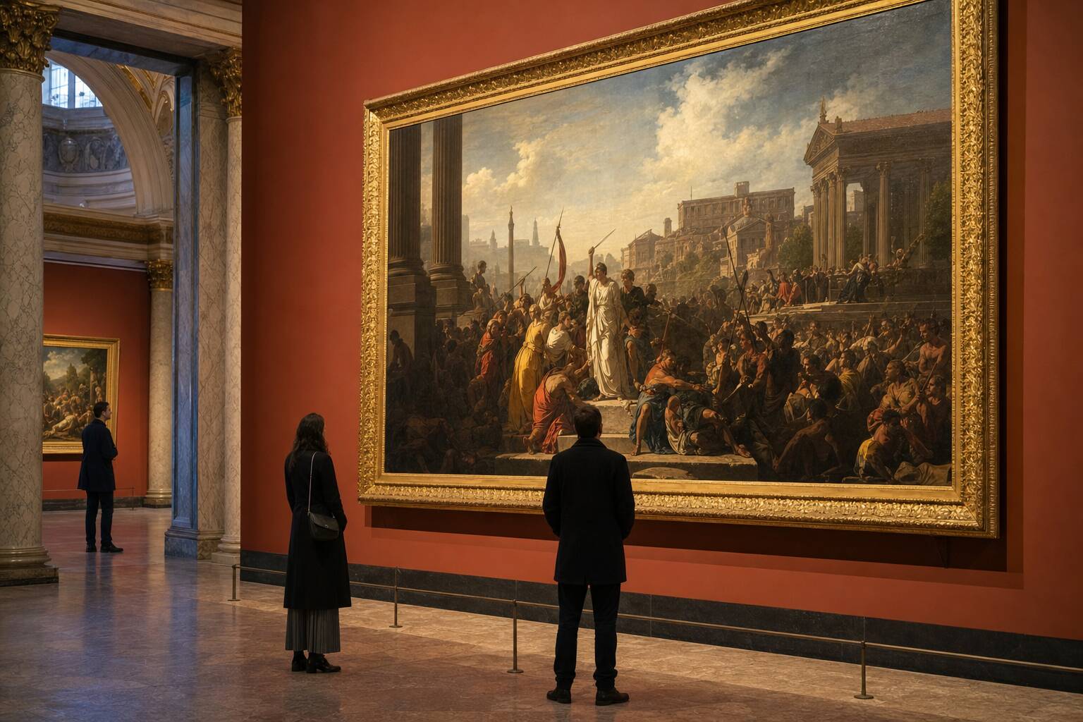 Toile de peinture classique exposée dans un musée d art
