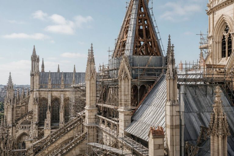 Notre-Dame de Paris : la flèche se pare d’une incroyable armure métallique