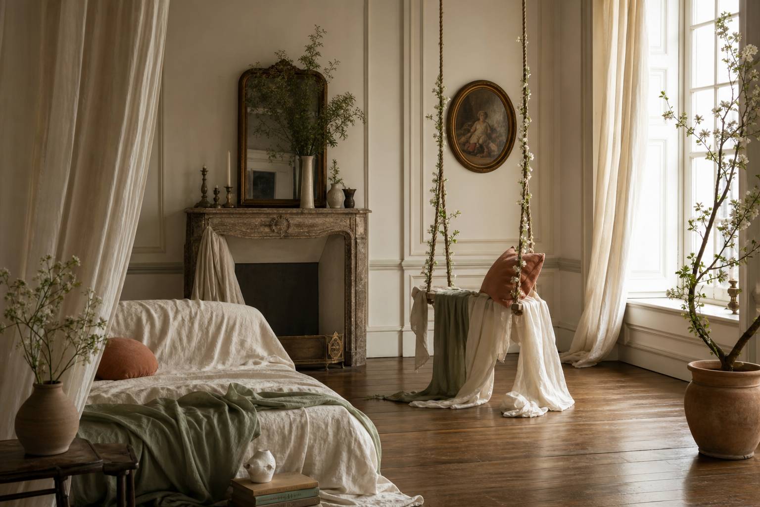 Les Hasards heureux de l’escarpolette de Fragonard : analyse du tableau rococo (1767), La scène