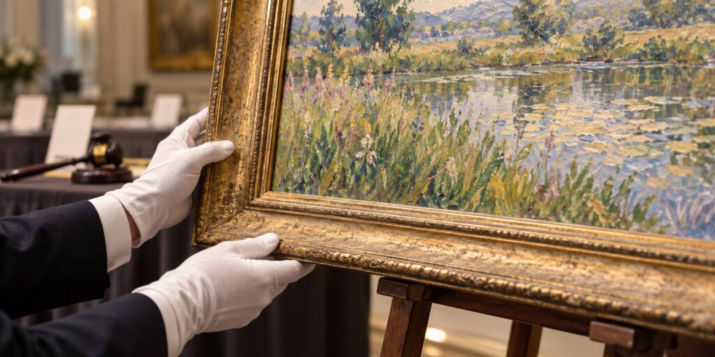 Illustration de détail sur le sujet : Un paysage de Monet s’envole à plus de 10 millions d’euros et devient le tableau